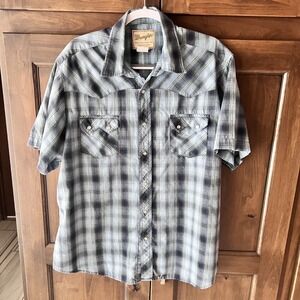 Wrangler-Set of 2 Men's Short Sleeve Pearl Snap Shirts Size XL